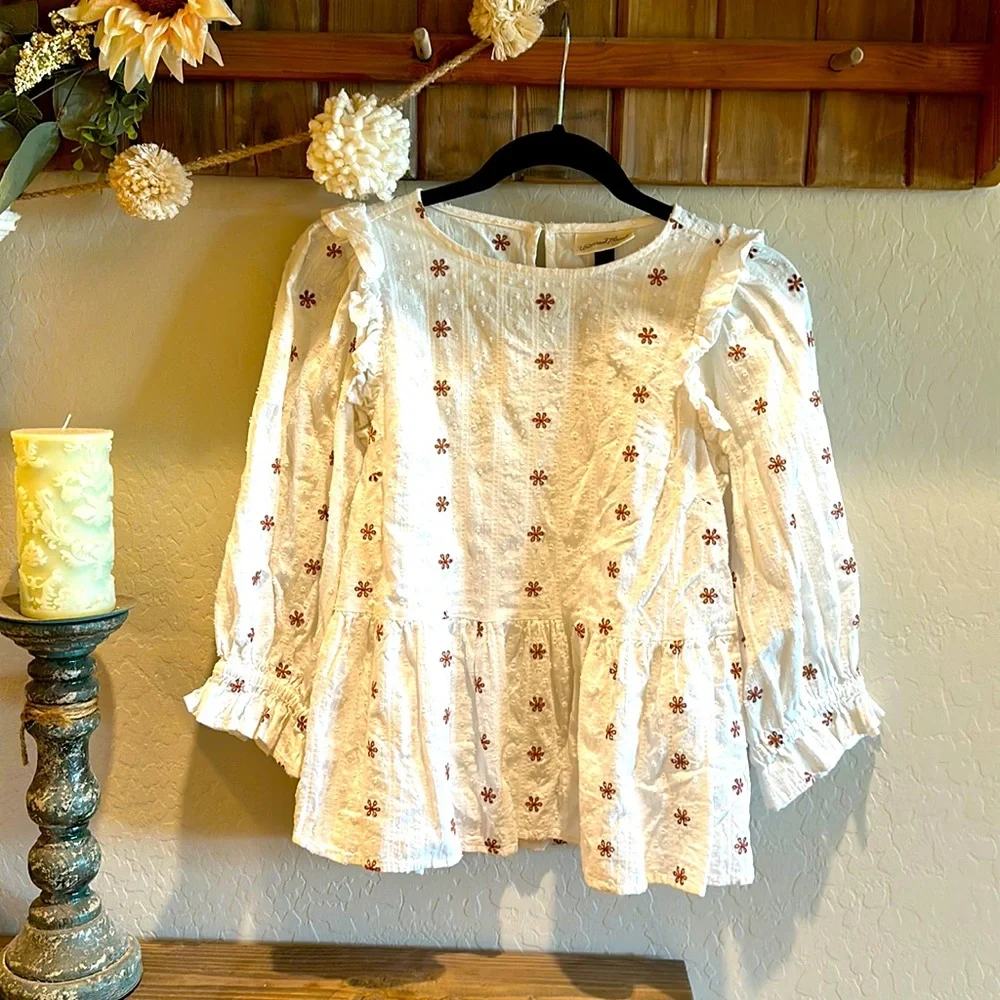Cotton bohemian ruffled shirt - Picture 1 of 6